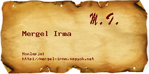 Mergel Irma névjegykártya